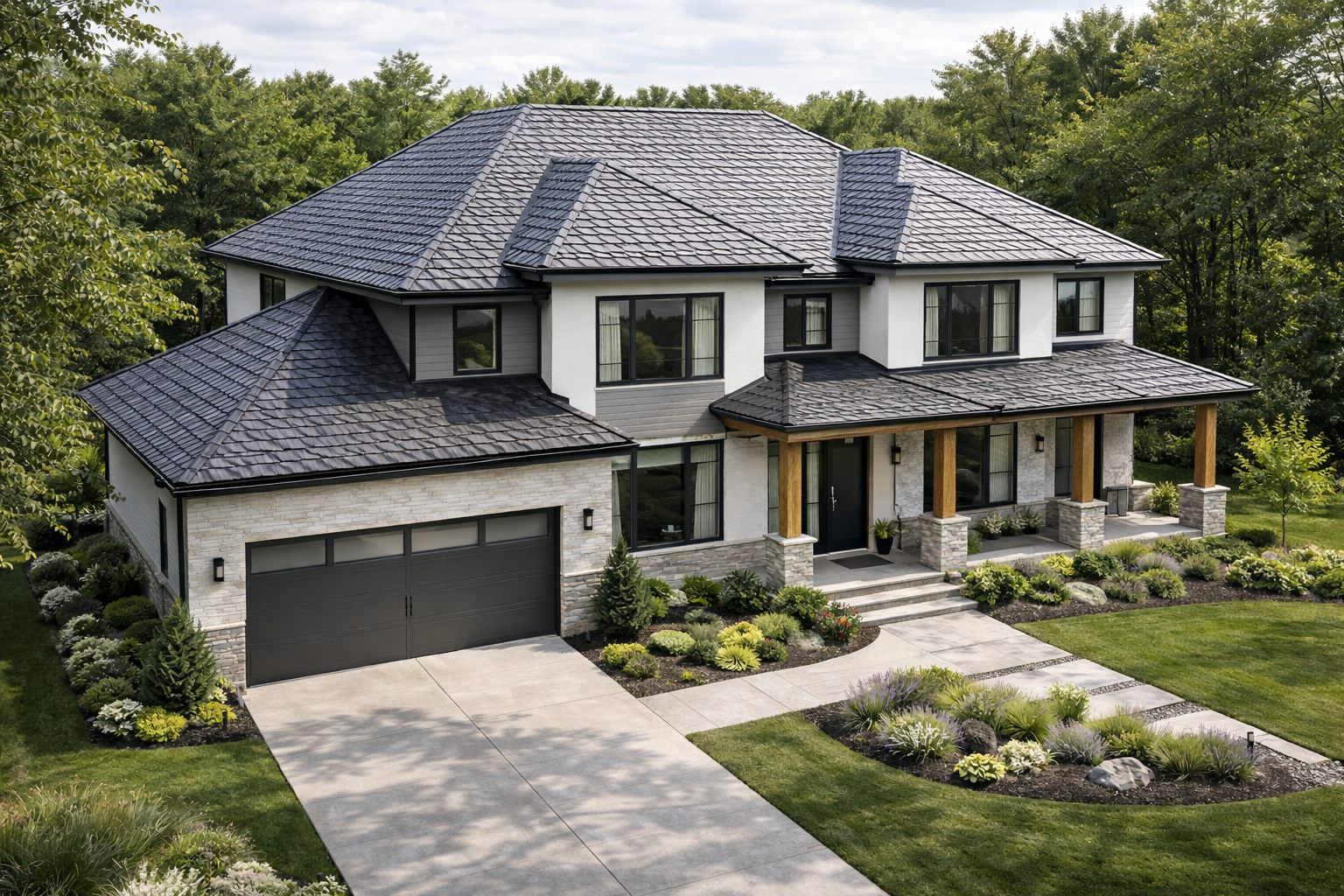 Metal shingle roofing system
